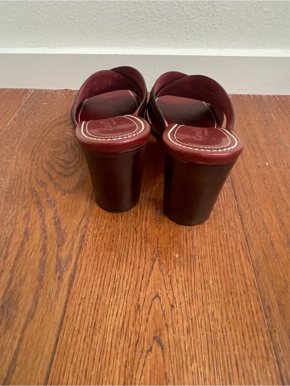 Cole Haan Country Red Leather Woven Mule Sandals Size 7AA